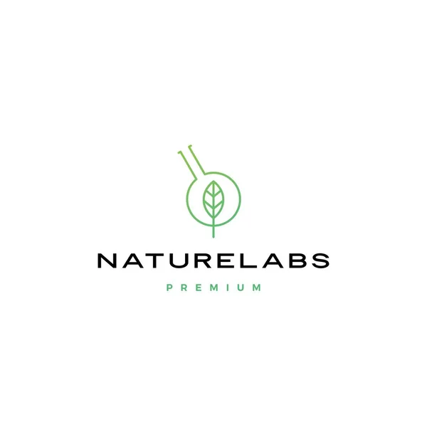 Φύλλο φύση εργαστήριο naturelabs λογότυπο εικονογράφηση εικονίδιο φορέα — Διανυσματικό Αρχείο
