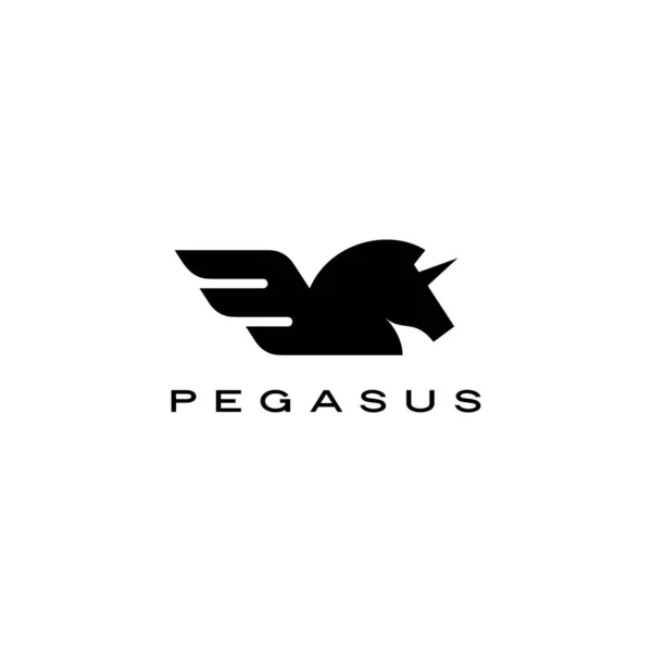 Pegasus jednorožec kůň křídlo logo vektorová ikona ilustrace — Stockový vektor