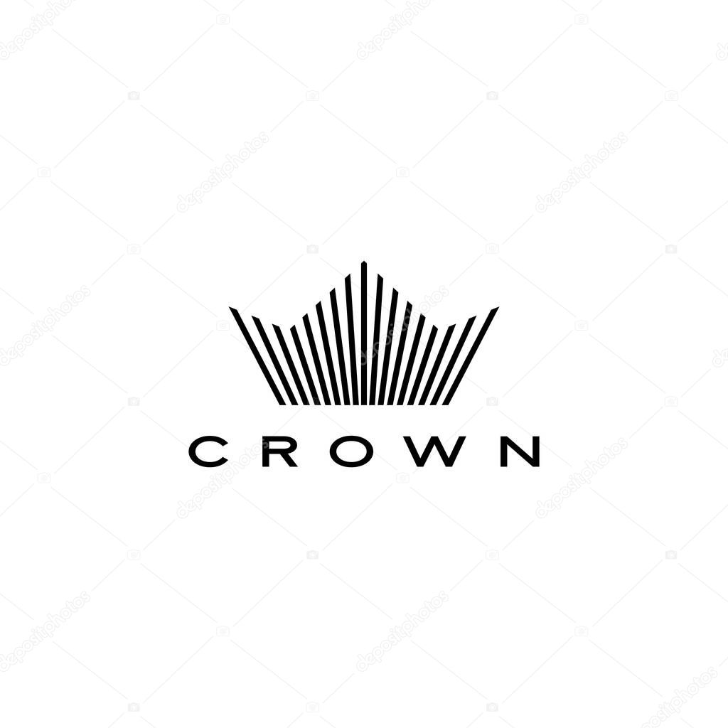 Crown logo vector icon illustration line stripes style