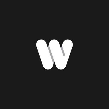 w harfi çift u logo vektör çizimi