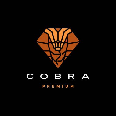 Kobra logo vektör simgesi çizimi elmas şeklinde