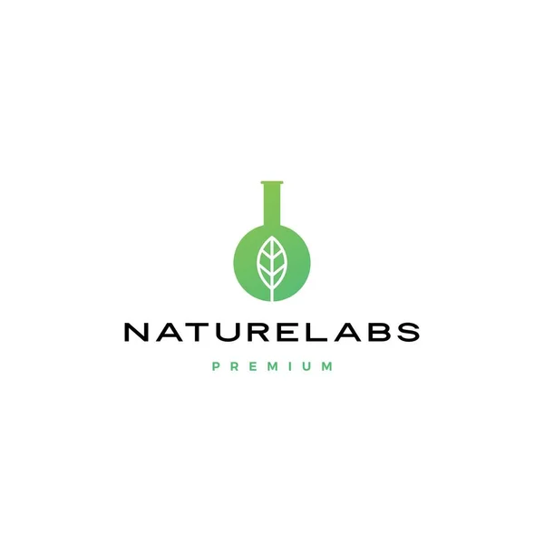 Blad natuur lab naturelabs logo vector pictogram illustratie — Stockvector