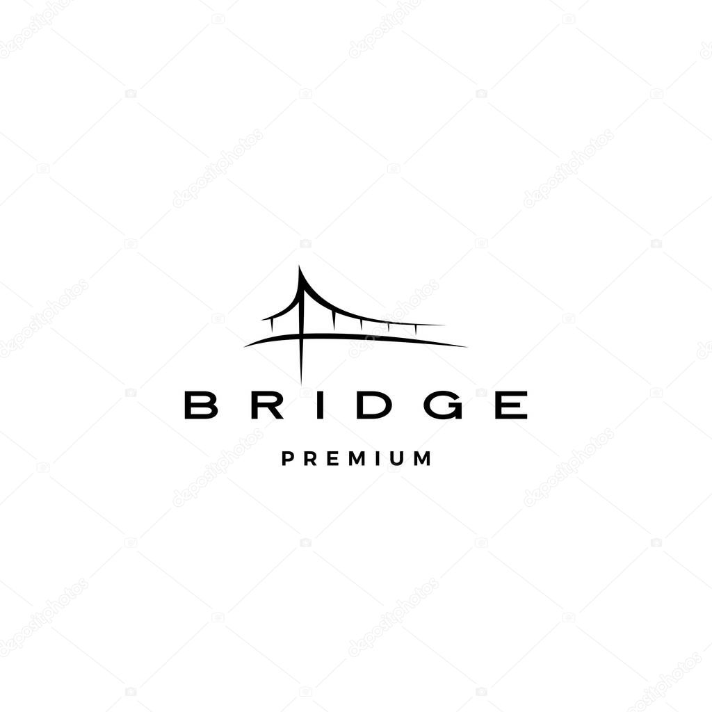 Bridge logo vector icon illustration line outline monoline