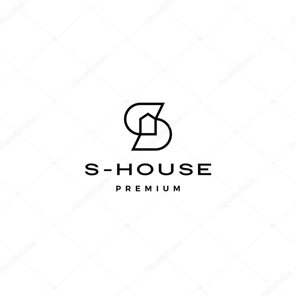 S letter house logo vector icon illustration