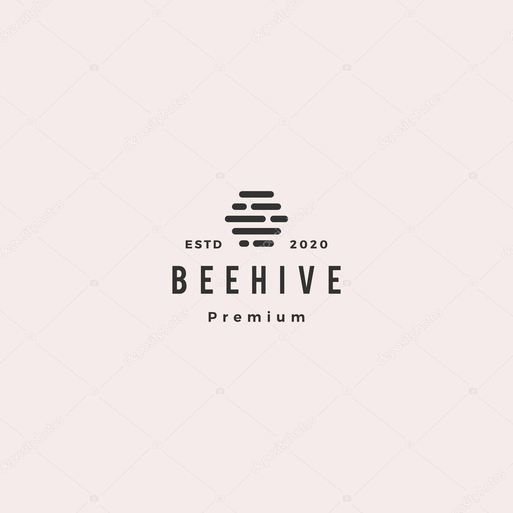 Hive digital logo hipster vintage retro vector icon symbol
