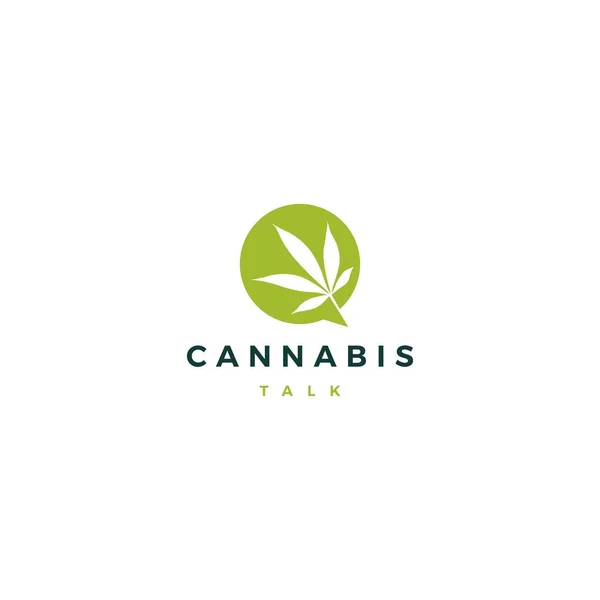 Cannabis charla chat burbuja logo vector icono ilustración — Archivo Imágenes Vectoriales