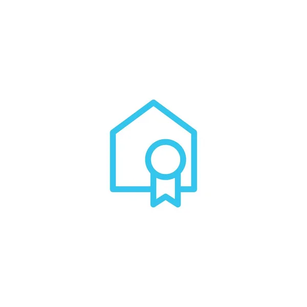 Casa certificada logotipo vector icono ilustración — Archivo Imágenes Vectoriales