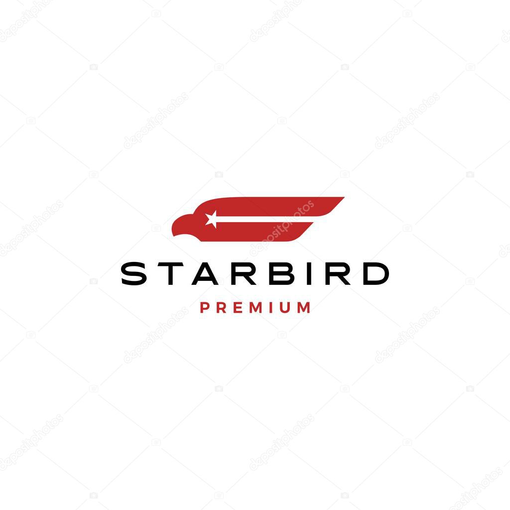 Star bird wing logo vector icon illustration