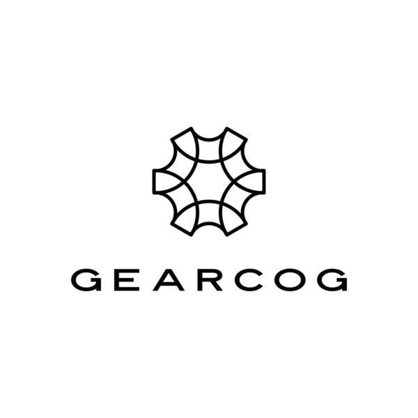 Gear cog cogs logo vector icon illustration line outline style — 스톡 벡터