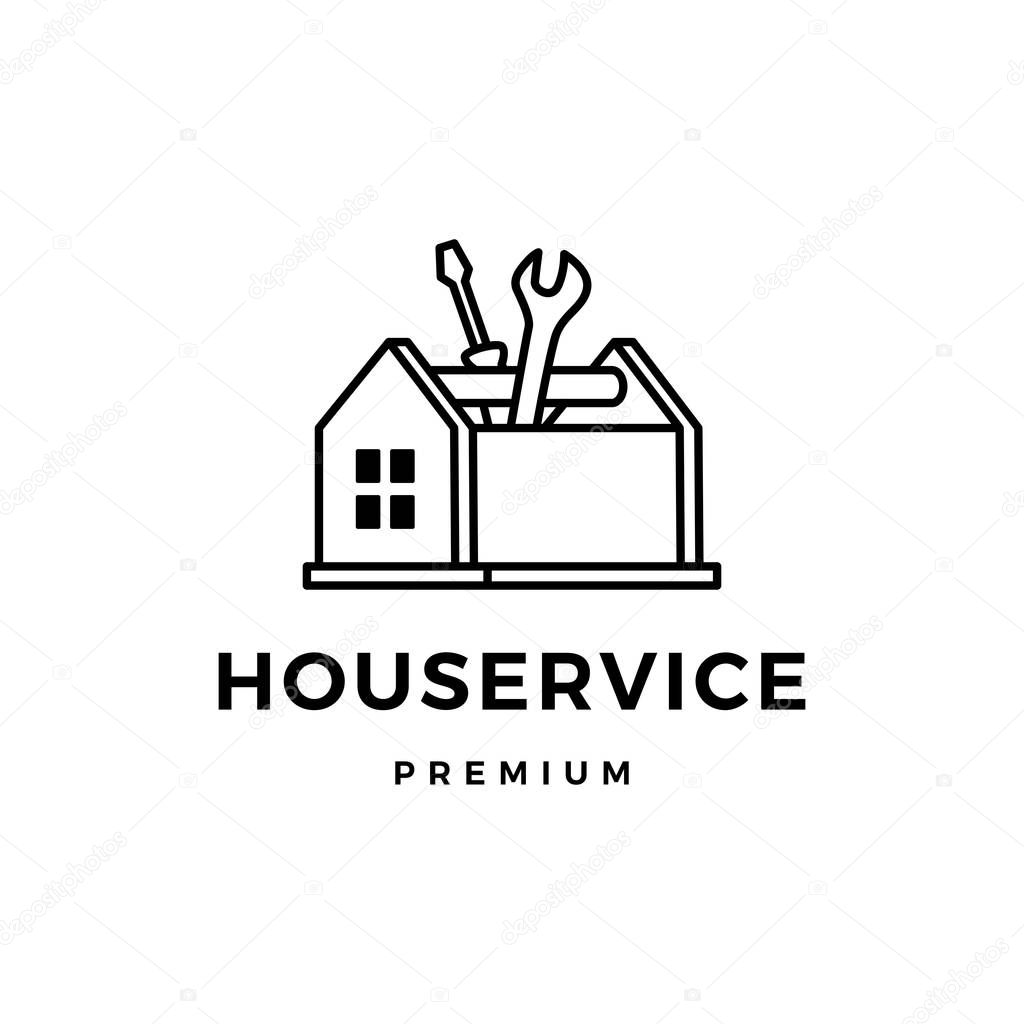 house service toolbox logo vector icon illustration