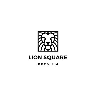 Aslan kare logo vektör illüstrasyonu
