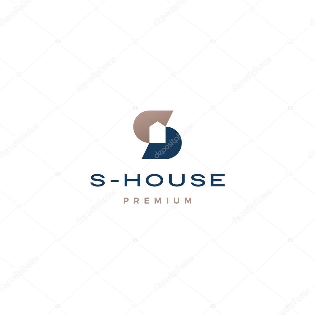 S letter house logo vector icon illustration