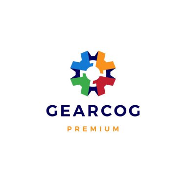 gear cog cogs logo vector icon illustration colorful clipart