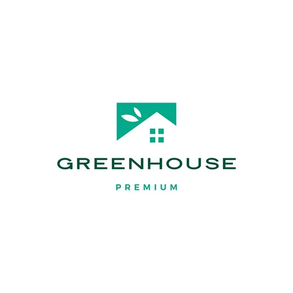 Groen huis blad dak logo vector pictogram illustratie — Stockvector