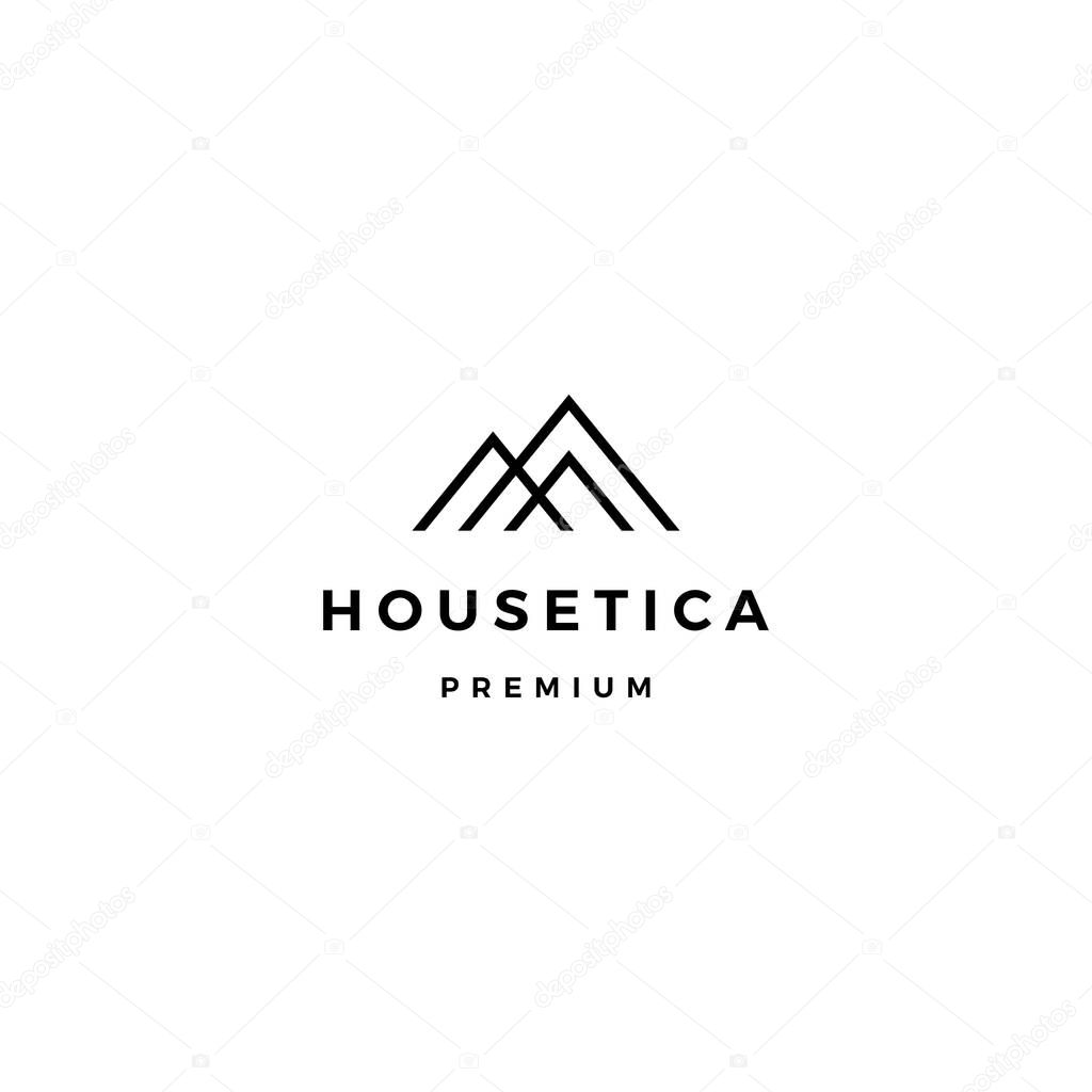 House home mortgage roof architect logo vector icon illustration