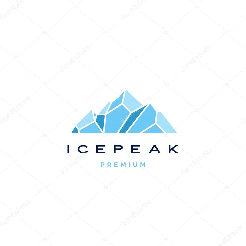 Ice peak mount stone mountain adventure icepeak geometric logo