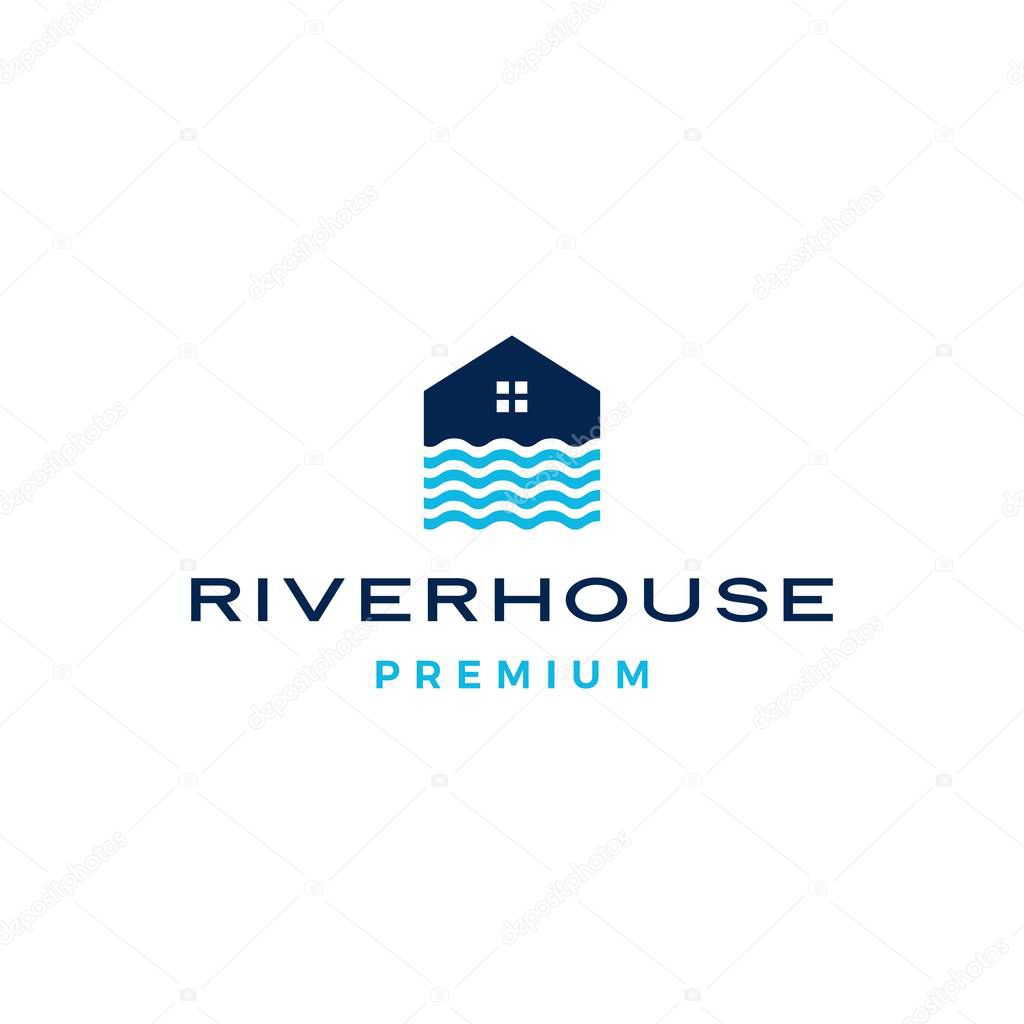 River house logo vector icon illustration