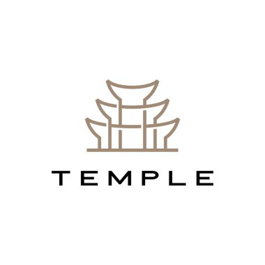 Tapınak logo vektör illüstrasyonu