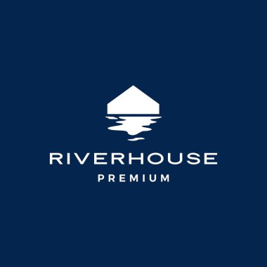 river house logo vector icon illustration clipart