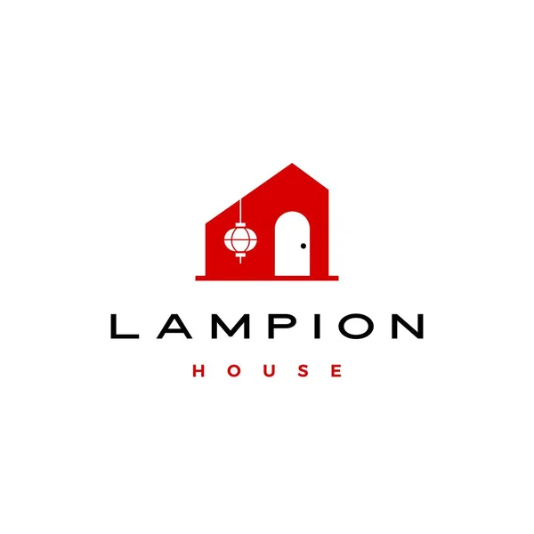 Colgante Lampion Casa Logo Vector Icono Ilustración — Vector de stock
