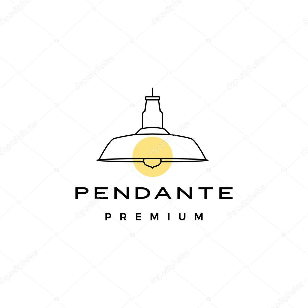 Industrial pendant hanging light interior logo vector icon illustration