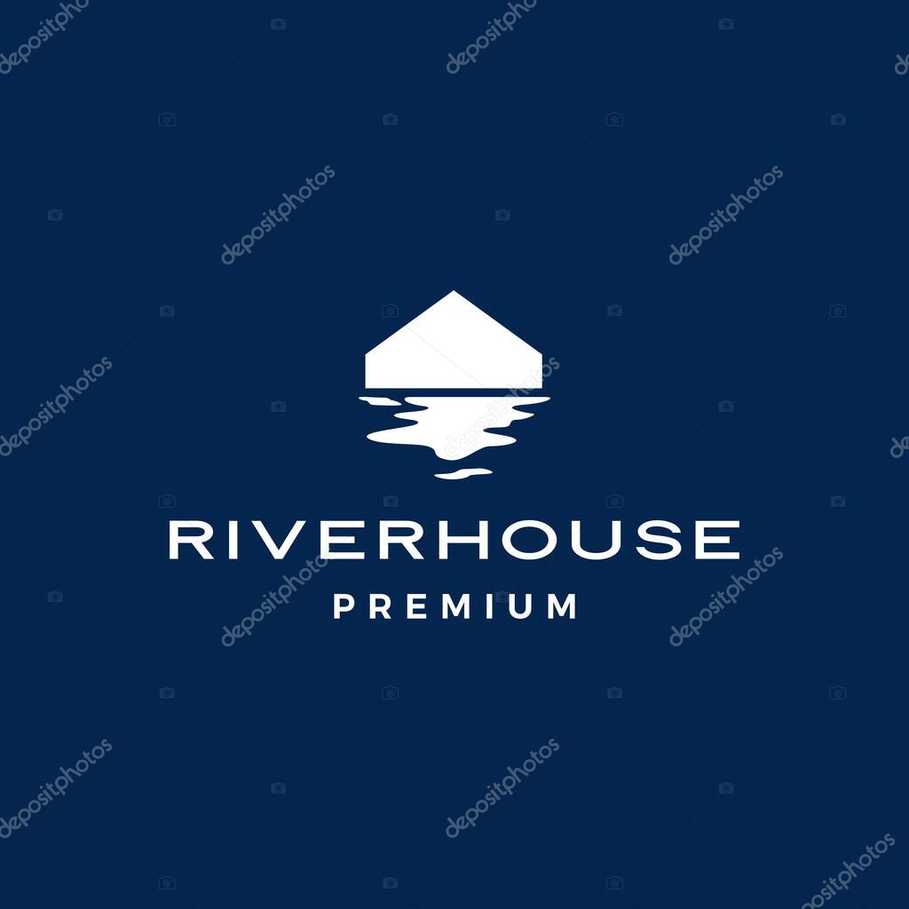 River house logo vector icon illustration