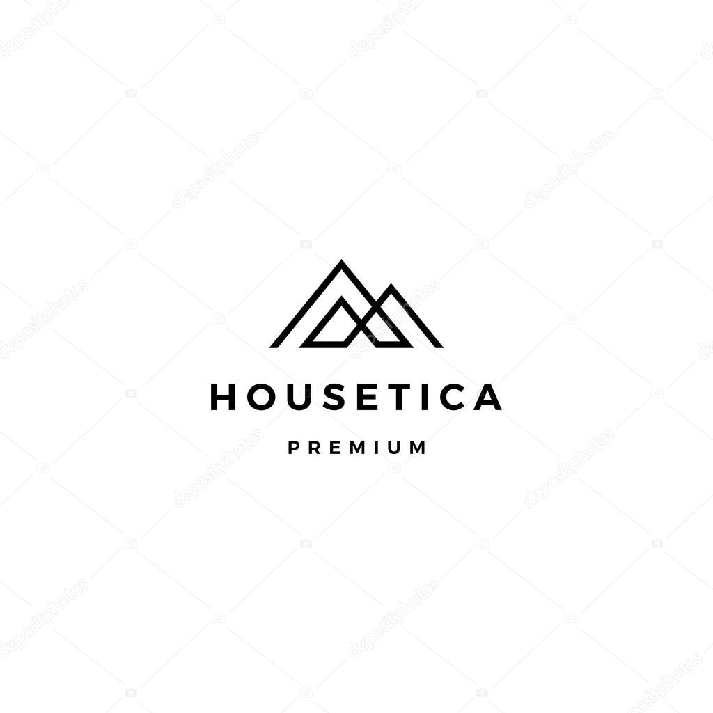 House home mortgage roof architect logo vector icon illustration