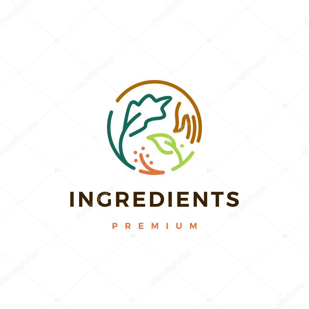 Ingredients logo vector icon illustration