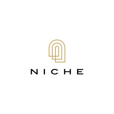 nikhe kapısı şeklindeki logo vektör resimleme