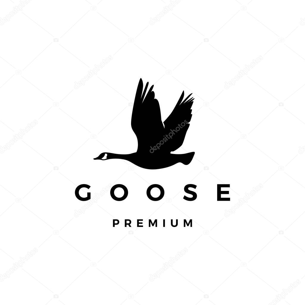 Flying goose logo vector icon illustration