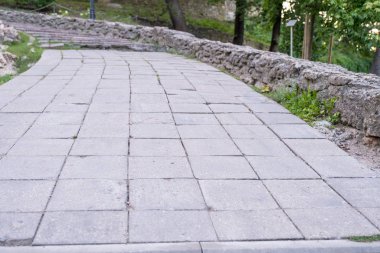 Taş kaldırım taşlarından yapılmış bir patika.