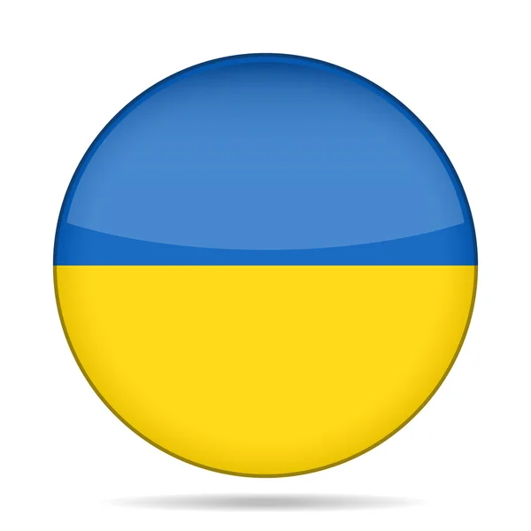 Botón con bandera de Ucrania — Vector de stock