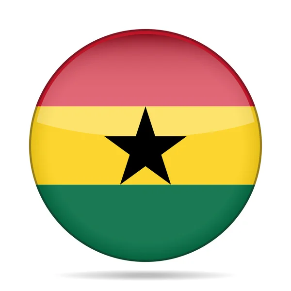 Botão com a bandeira de Gana —  Vetores de Stock