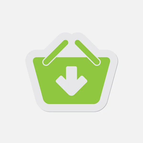 简单的绿色图标-购物篮添加 — 图库矢量图片