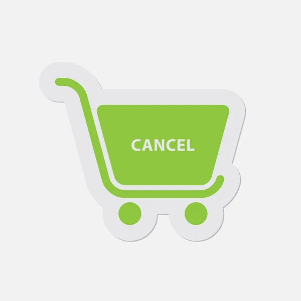 Eenvoudige groene icon - shopping cart annuleren — Stockvector