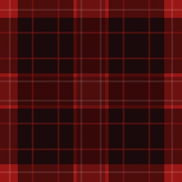 Vermelho sem costura, tartan preto com listras brancas —  Vetores de Stock