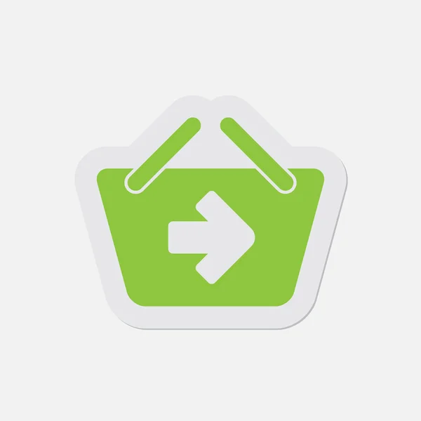 Ícone verde simples - cesta de compras ao lado — Vetor de Stock