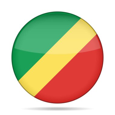 Kongo Cumhuriyeti bayrağı. Parlak yuvarlak düğmesi.