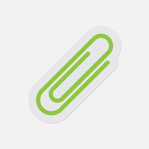 Icono verde simple - clip de papel — Vector de stock