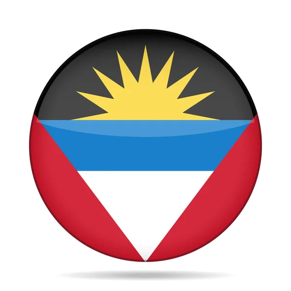 Antigua ve Barbuda bayrağı. Parlak yuvarlak düğmesi.