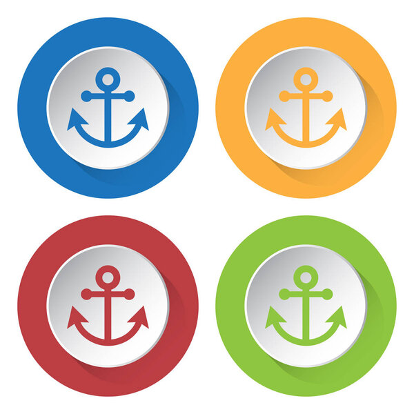 four round color icons, anchor