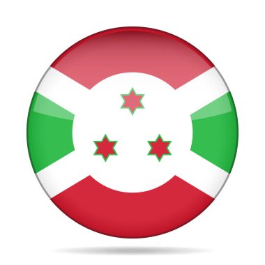 Burundi bayrağı. Parlak yuvarlak düğmesi.