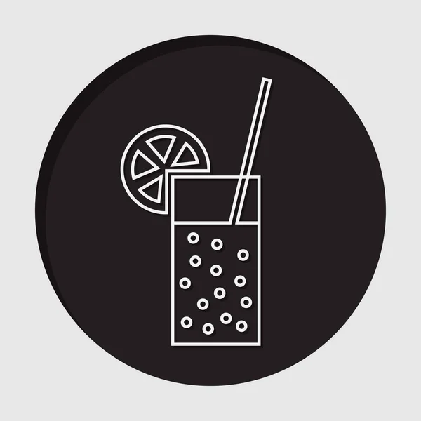 Informační ikona - sycené nápoje, sláma, citrusy — Stockový vektor