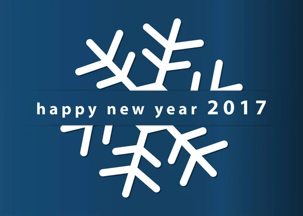 Novoroční přání - sněhová vločka a text, 5 x 7 palců — Stockový vektor