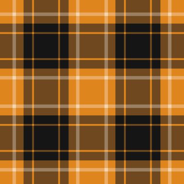 Beyaz çizgili sorunsuz turuncu, siyah tartan