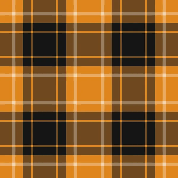 Bezproblémové tartan oranžová, černá s bílými pruhy — Stockový vektor