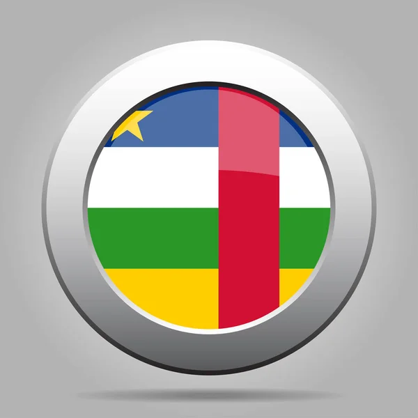 Bandeira da República Centro-Africana, botão redondo de metal —  Vetores de Stock