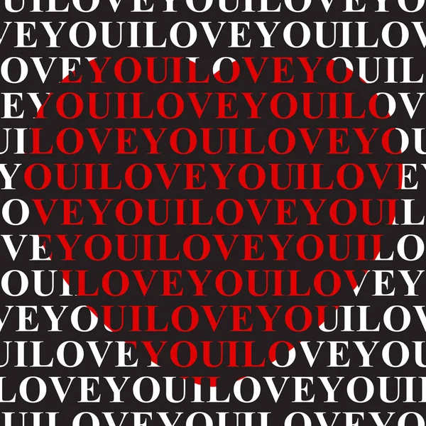 Je t'aime - texte fluide et grand cœur rouge — Image vectorielle
