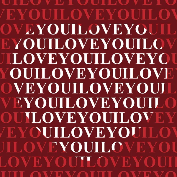 Carte transparente, coeur créé à partir de rouge, texte blanc — Image vectorielle
