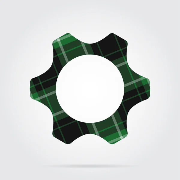 Czarny, zielony tartan ikona na białym tle - Inżynieria — Wektor stockowy